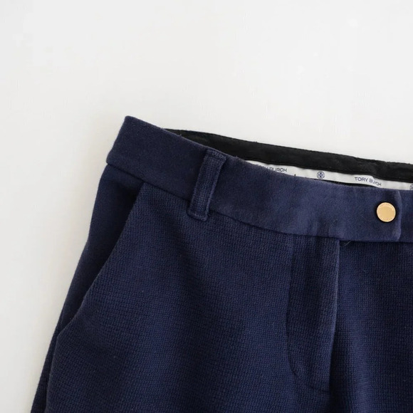 Tory Burch Navy Straight Leg Crop Pants Size 4 - Picture 13 of 16